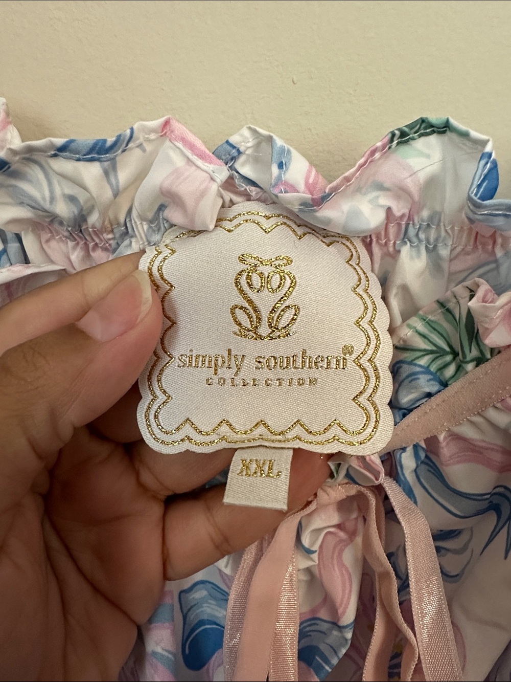 Simply Southern Pink, Blue & Green Floral Ruffled Dress - Picture 3 of 5
